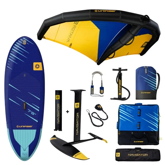 N-UF9091803 Kompletny zestaw wing foil Unifiber Deska Impulse 7’8 + Skrzydło Aviator + Foil Navigator + dodatkowy Maszt 45 cm